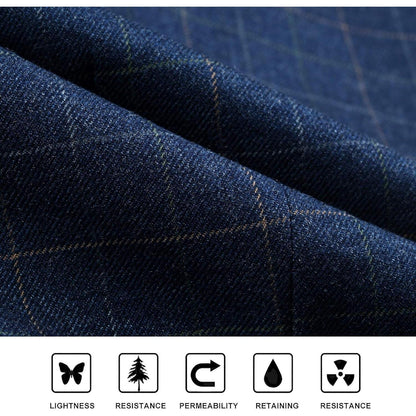 Formale Hochzeitsfeier Baumwolle Plaid Anzug Weste Herren XS