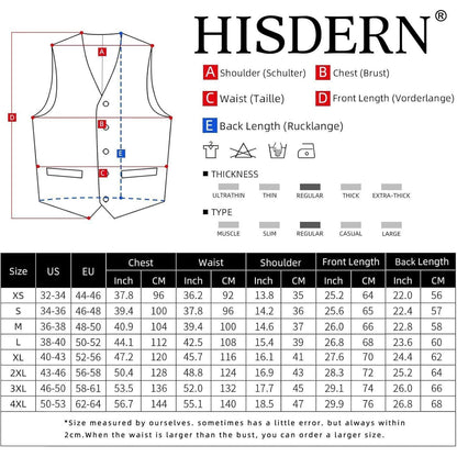 Formale Hochzeitsfeier Baumwolle Plaid Anzug Weste Herren XS