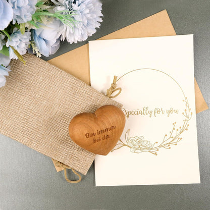 Holz-Herz Handschmeichler Schutzengel Motiv Glücksbringer