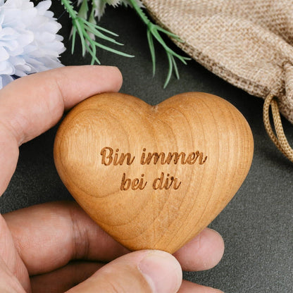 Holz-Herz Handschmeichler Schutzengel Motiv Glücksbringer