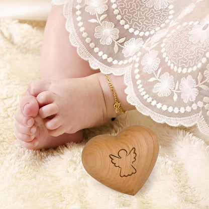 Holz-Herz Handschmeichler Schutzengel Motiv Glücksbringer