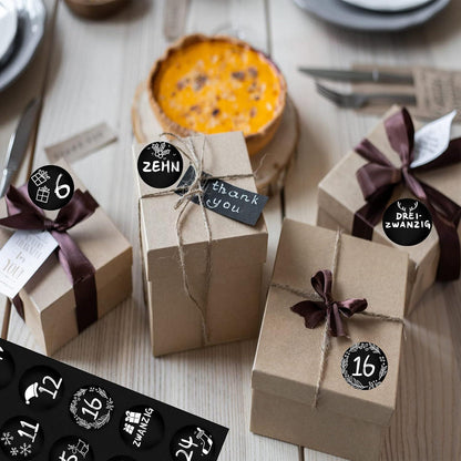 Adventskalender Zahlen Aufkleber Set 1-24 Weihnachten DIY