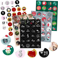 Adventskalender Zahlen Aufkleber Set Weihnachten basteln Verzieren 4cm