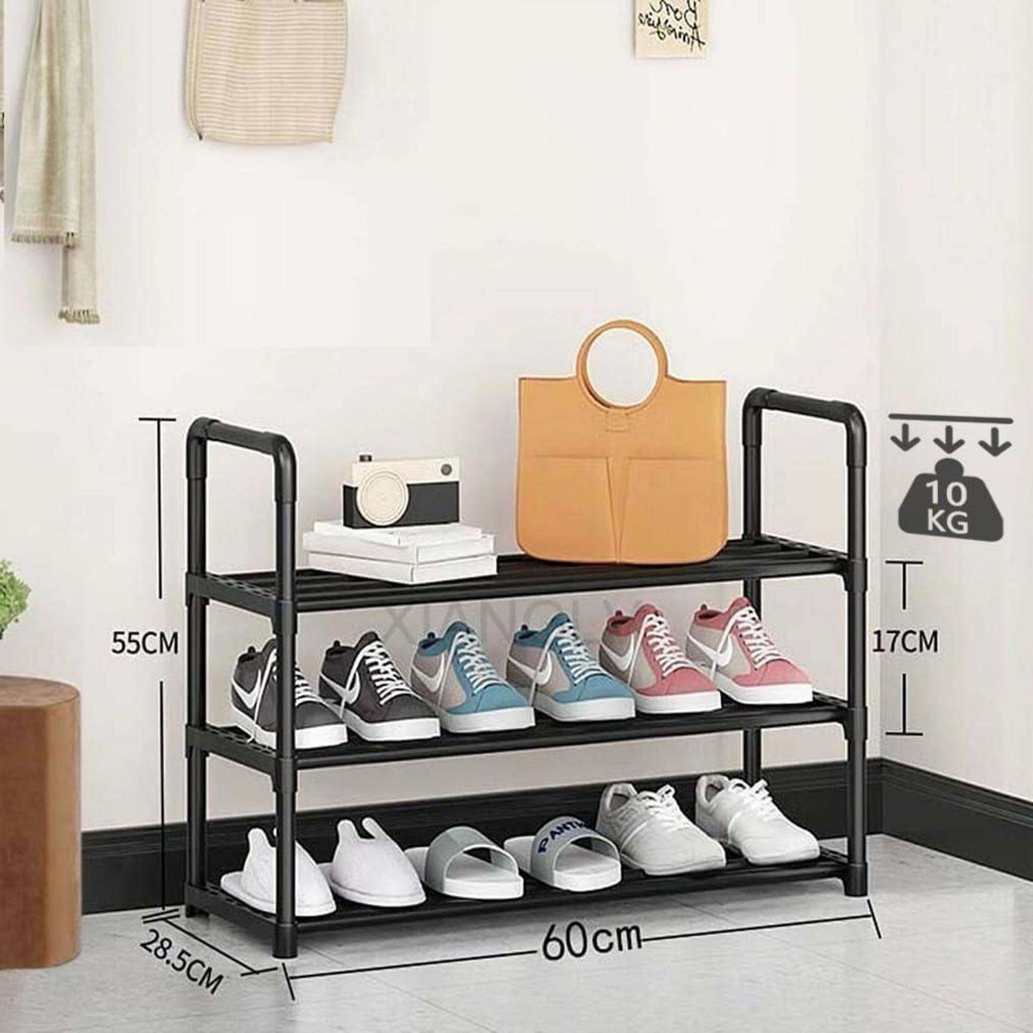 Stapelbares Schuhregal Metall 3 Ebenen für 9 Paar