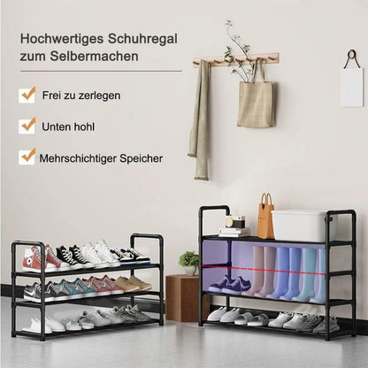 Stapelbares Schuhregal Metall 3 Ebenen 9 Paar Schuhe Anti-Rost-Beschichtung