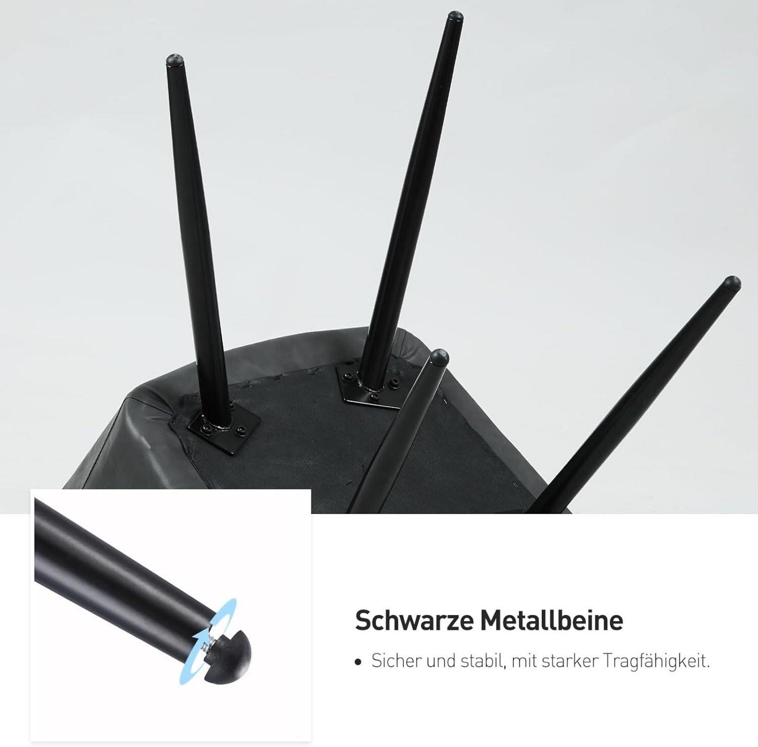 Esszimmerstuhl 2er Set Kunstleder Armlehne Metallbeine Graphitgrau