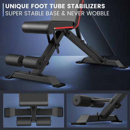 Klappbare Hantelbank - Verstellbar & Platzsparende