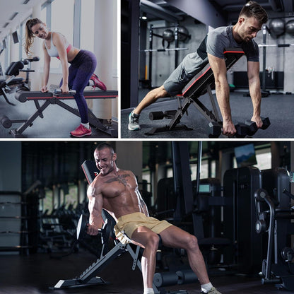 Klappbare Hantelbank - Verstellbar & Platzsparende