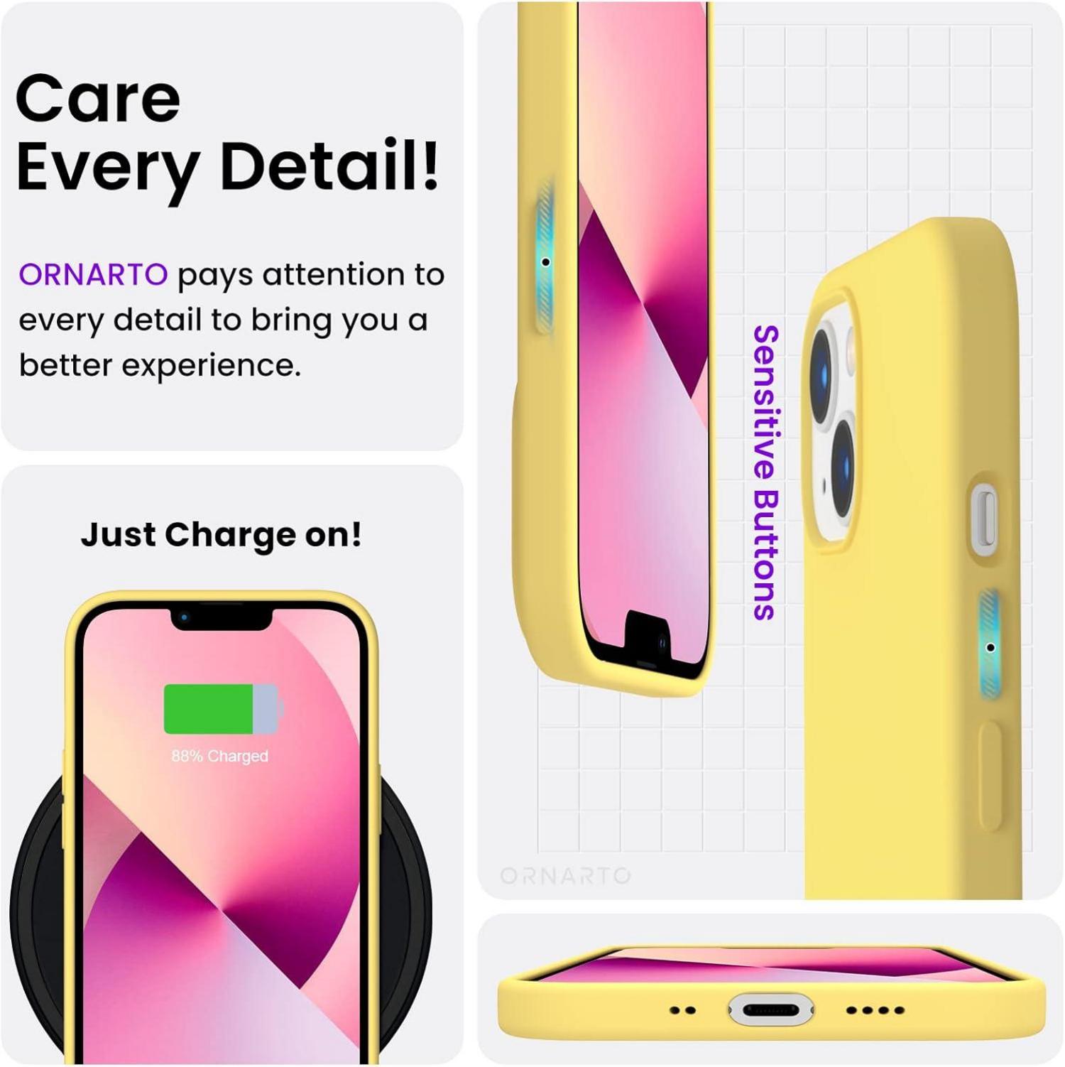 iPhone 13 Mini 5,4 Silikon Case Schutzhülle Flüssig Silikon Zitronengelb