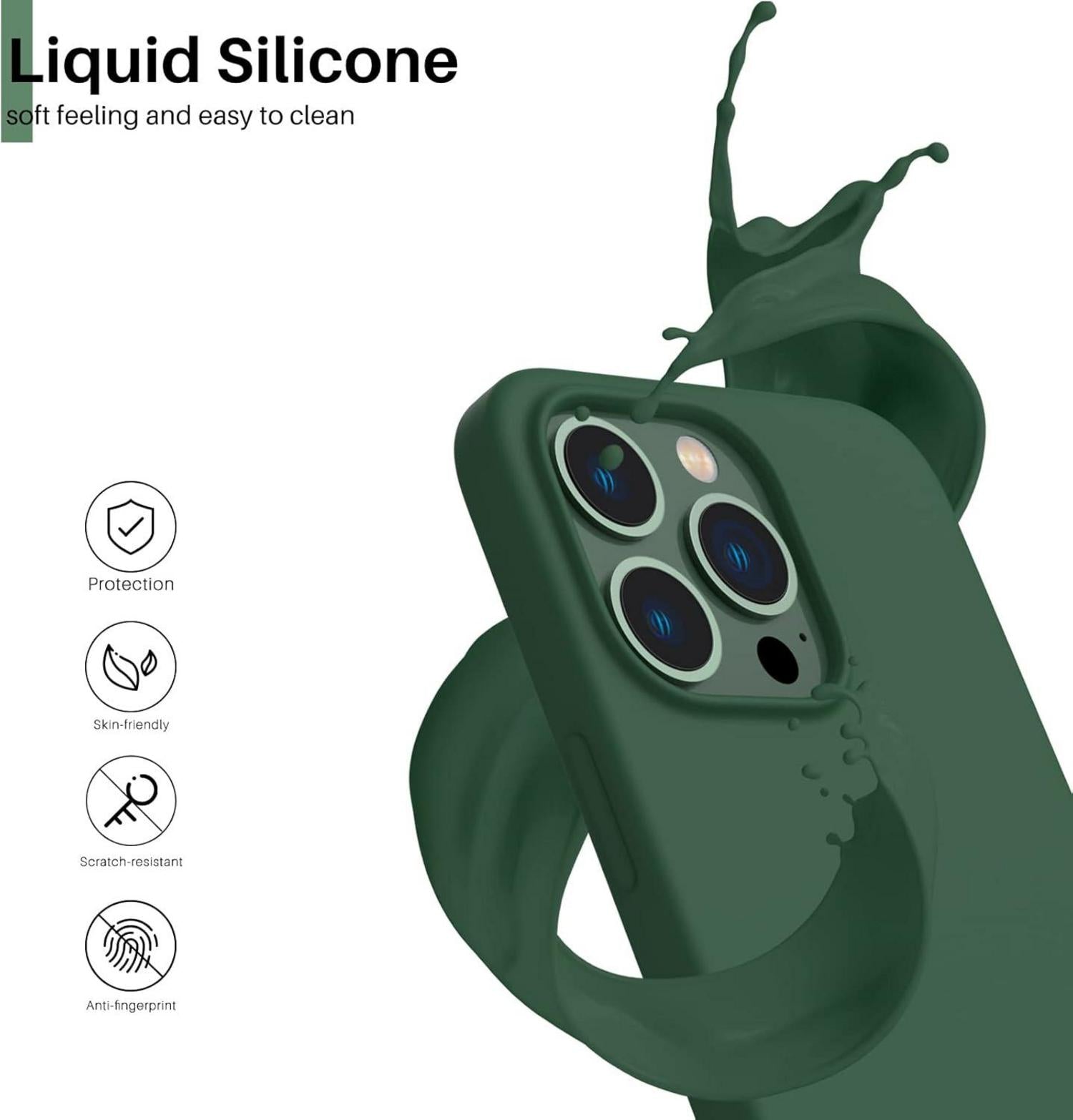 iPhone 13 Pro Silikon Case Ultra Dünn, Flüssig Silikon Hülle 6,1