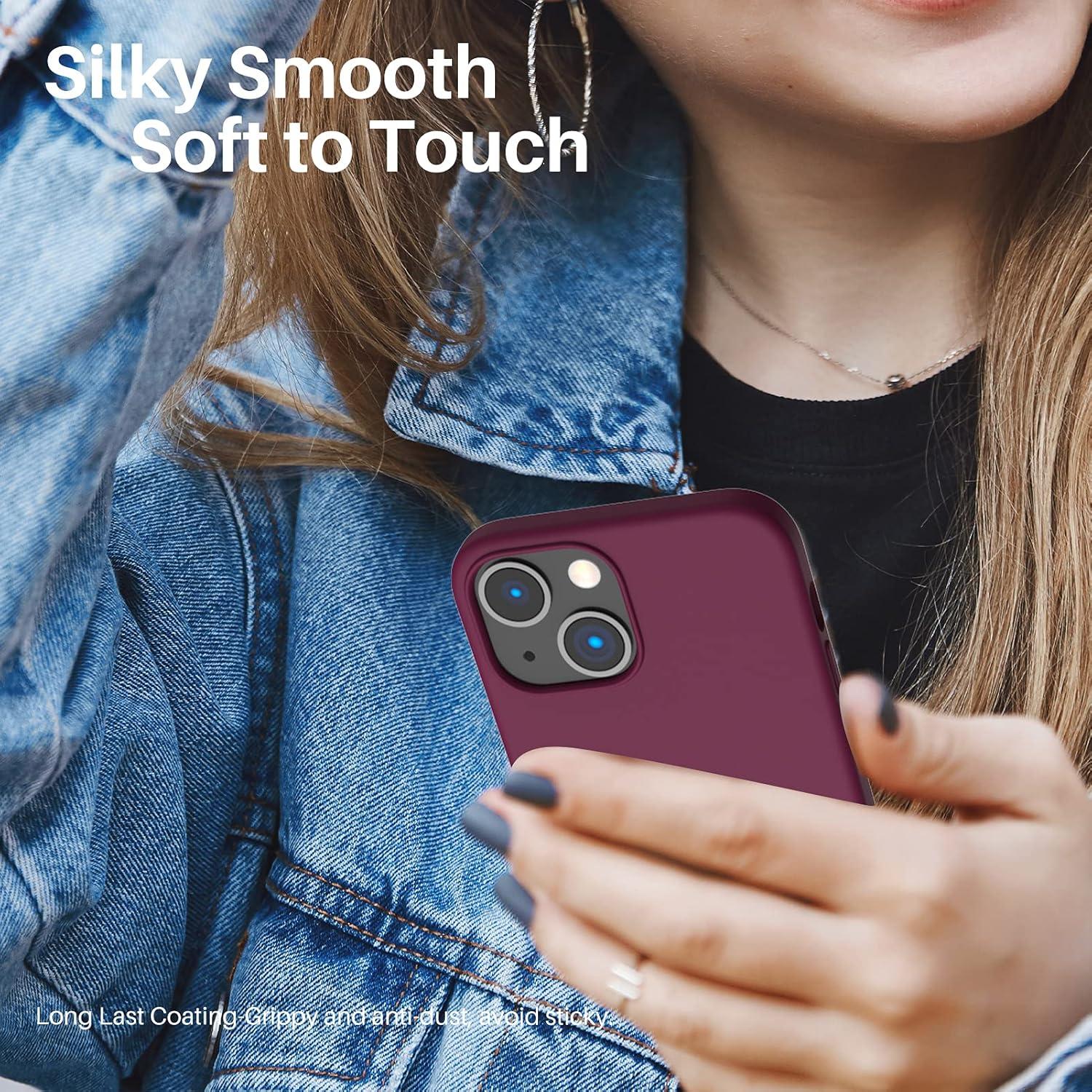 iPhone 13 Mini 5,4 Silikon Case Ultra Dünn Voller Schutz Weinrot