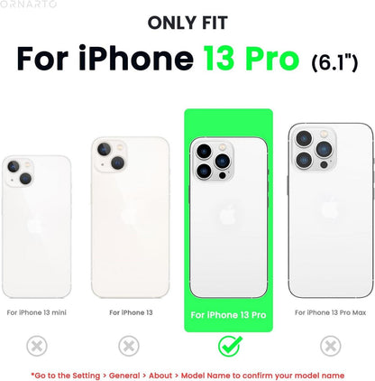 ORNARTO iPhone 13 Pro 6,1 Silikon Hülle Flüssig Schwarz