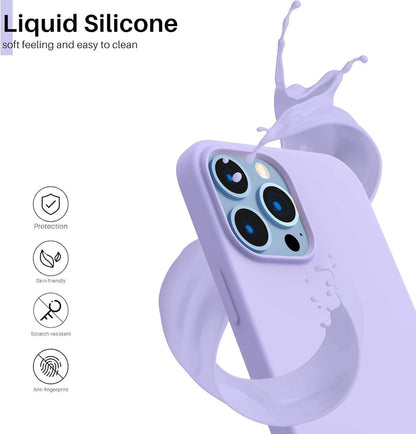 Silikon Case iPhone 13 Pro Max 6,7 Flüssig Handyhülle Lila