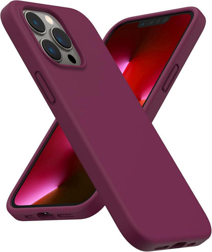 Stoßfeste Flüssige Silikon Handyhülle für iPhone 13 Pro 6,1” Weinrot