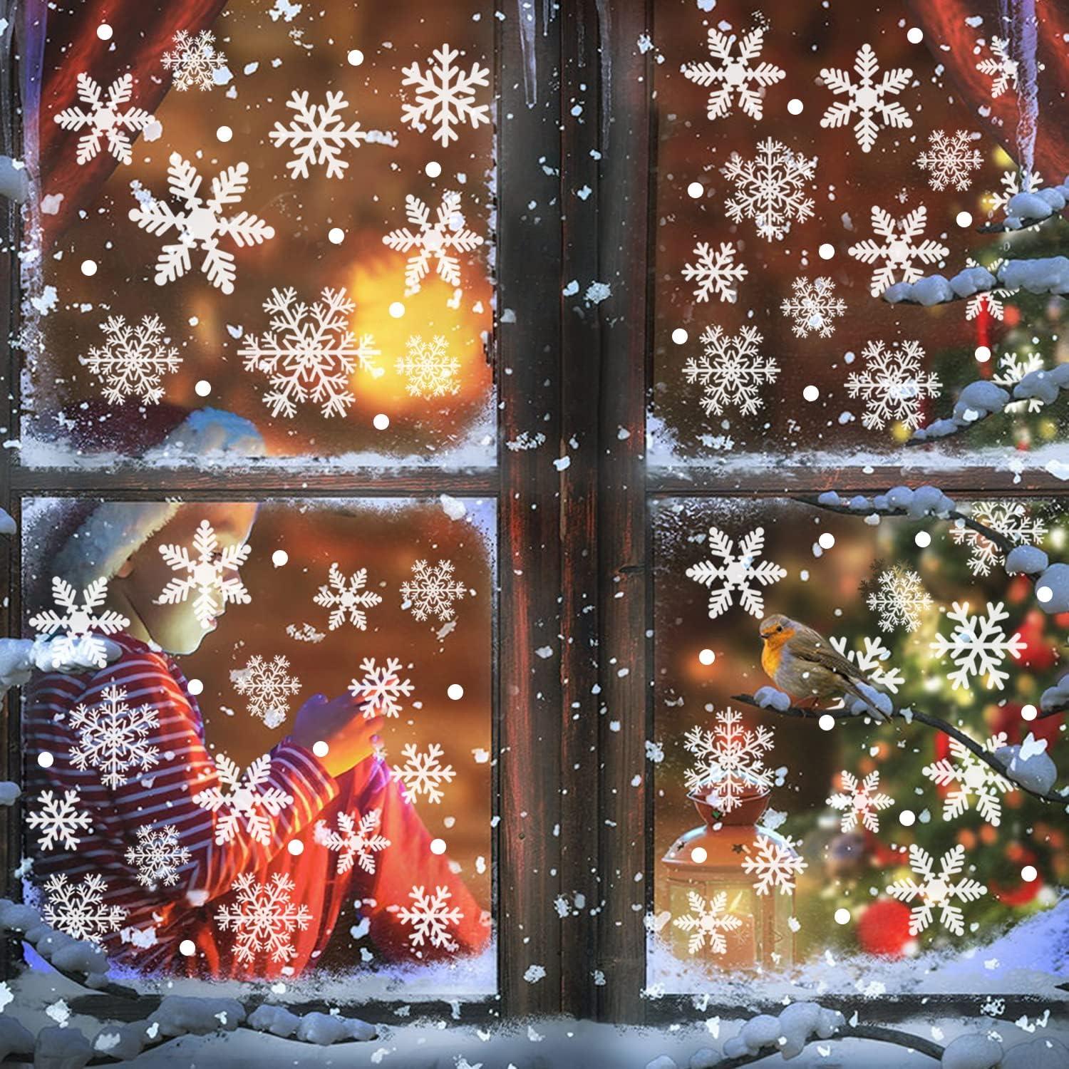 Schneeflocken Weihnachten Fensteraufkleber 372 Stück PVC Selbstklebend