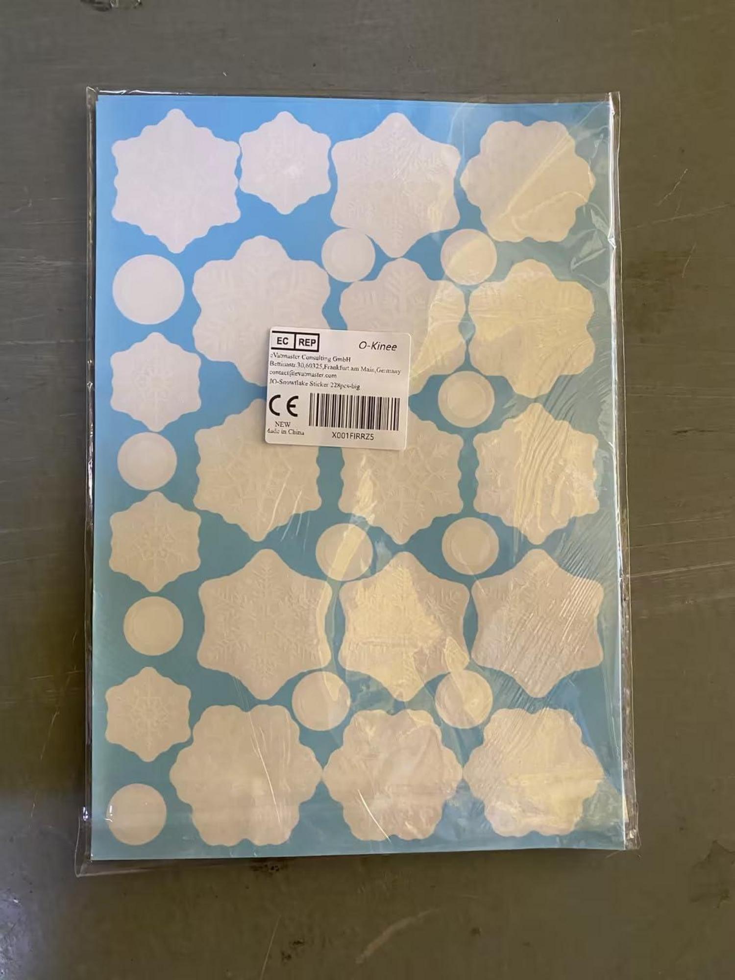 Fenstersticker Schneeflocken Weihnachtsdeko 372 Aufkleber PVC Transparent