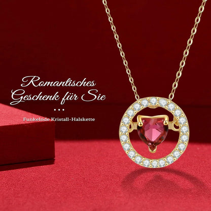 Sunia Ewige Rose Halskette mit Herz-Anhänger - Romantisches Geschenk für Frauen
