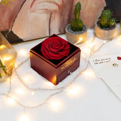 Konservierte Ewige Rose Halskette Herz Charm Geschenk für Mutter