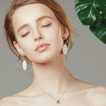 Sunia Konservierte Echte Rose Charm Herz Halskette Valentinstag Muttertag