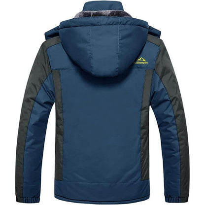 Herren Winterjacke Wasserdicht Warm Gefüttert Skijacke Blau