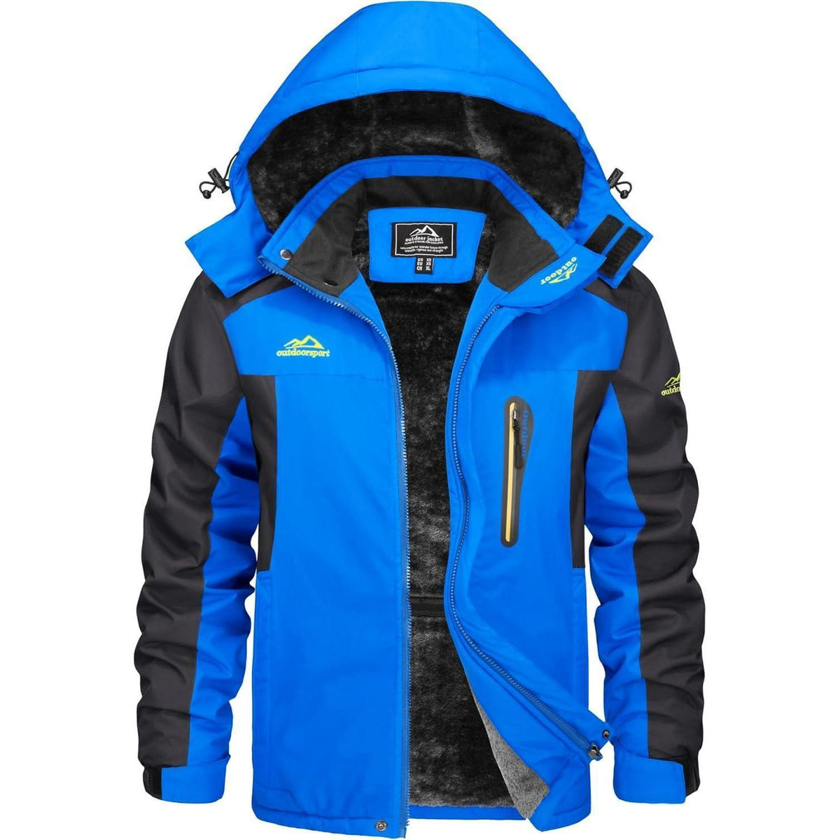 Herren Winterjacke Wasserdicht Warm Gefüttert Skijacke Königsblau