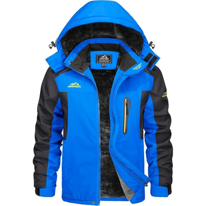 Herren Winterjacke Wasserdicht Warm Königsblau 3XL