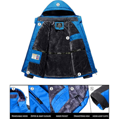 Herren Winterjacke Wasserdicht Warm Königsblau 3XL