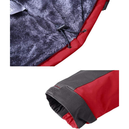 Herren Winterjacke Wasserdicht Warm Gefüttert Skijacke Rot