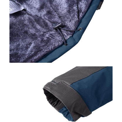 Herren Winterjacke Wasserdicht Warm Gefüttert Skijacke Blau