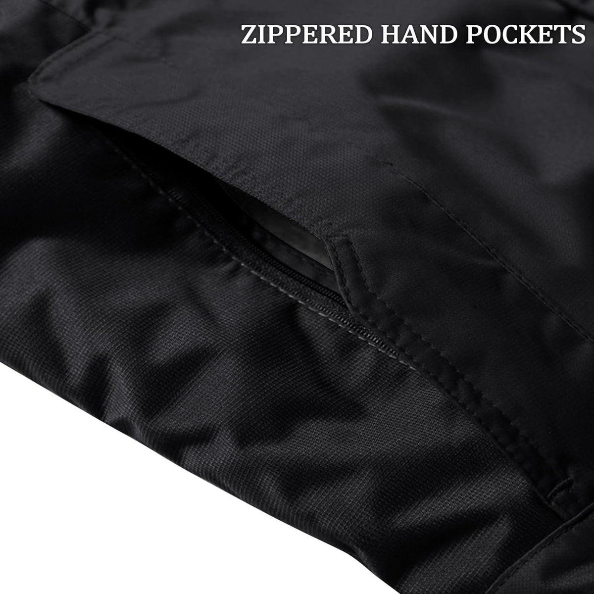 Herren Winterjacke Wasserdicht Warm Gefüttert Skijacke Schwarz
