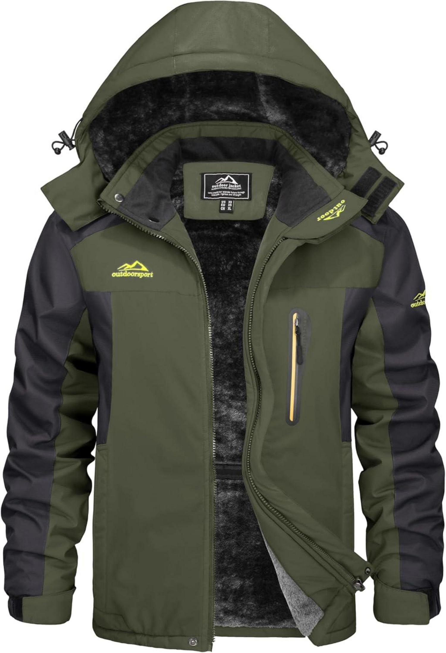 Winterjacke Herren Wasserdicht Gefüttert Skijacke Atmungsaktiv