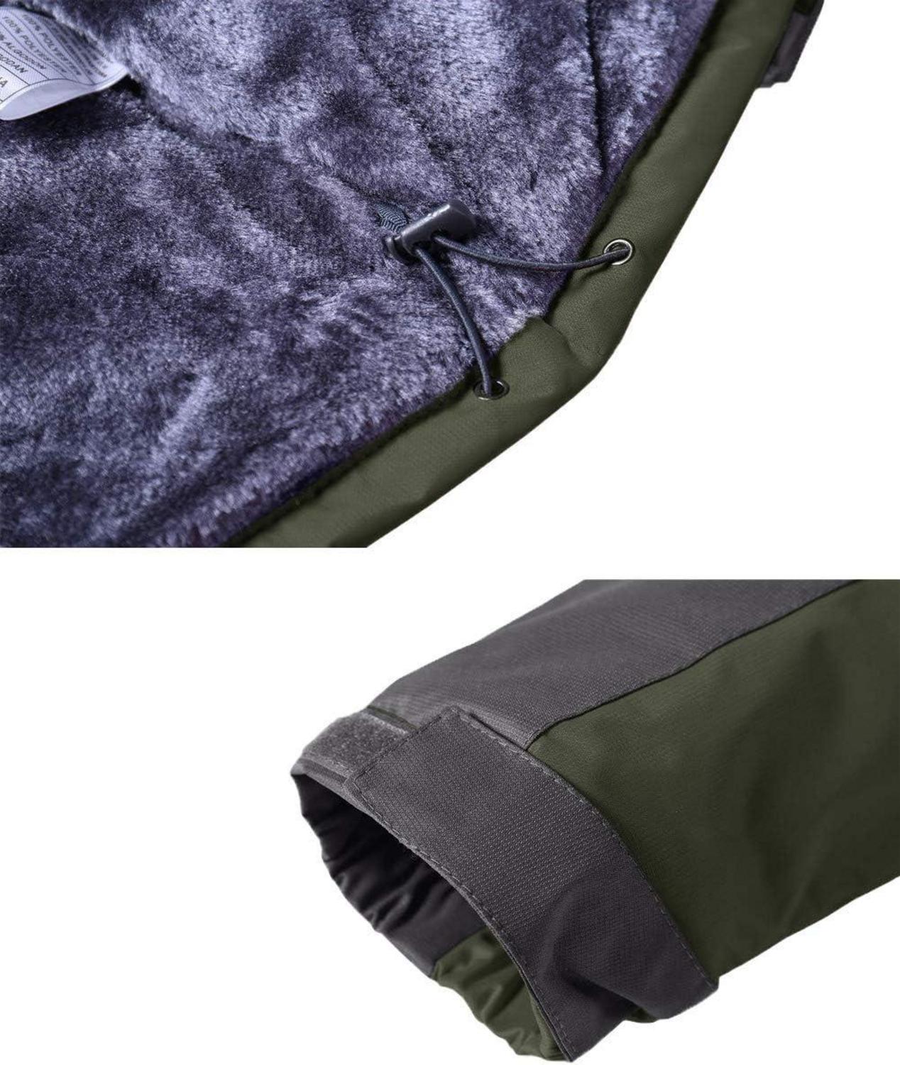 KEFITEVD Herren Winterjacke Wasserdicht Gefüttert S Armeegrün