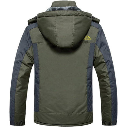 Herren Winterjacke Wasserdicht & Warm – Skijacke Armeegrün