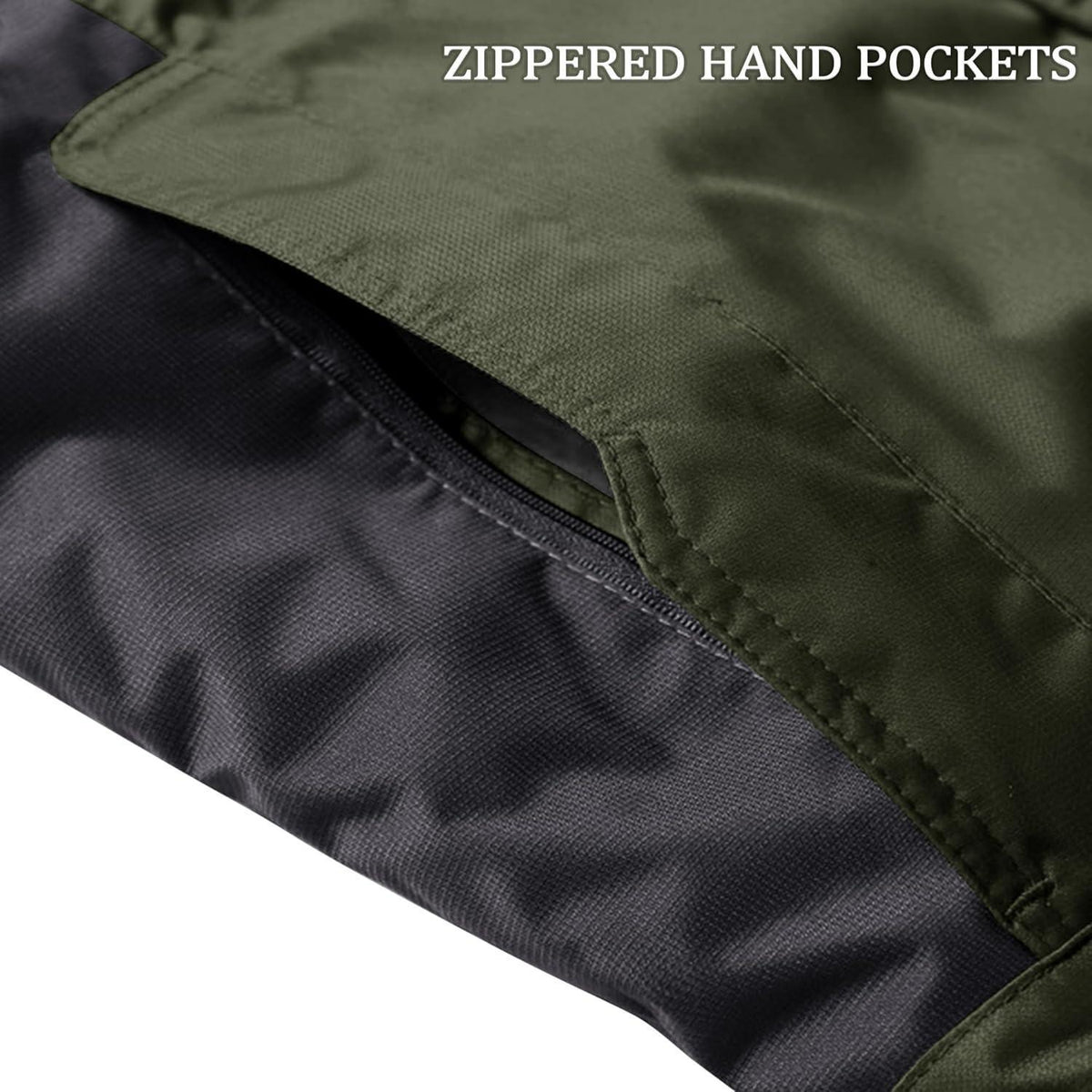 Herren Winterjacke Wasserdicht & Warm – Skijacke Armeegrün