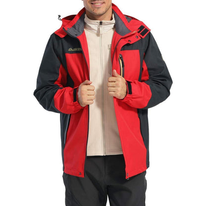 Herren Softshelljacke wasserabweisend mit abnehmbarer Kapuze Denimblau XXL