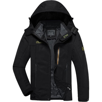 Herren Softshelljacke wasserabweisend mit abnehmbarer Kapuze L Schwarz