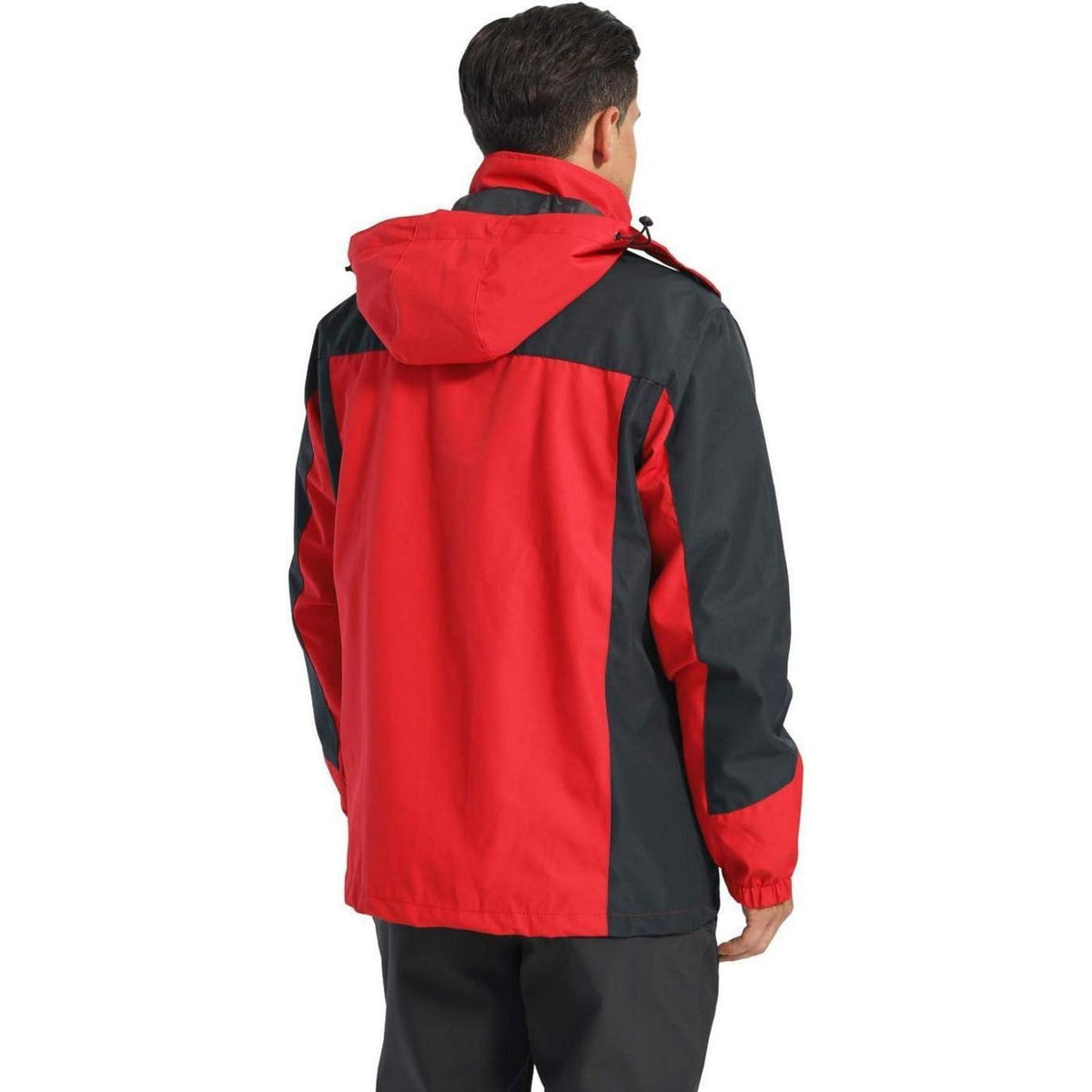 Herren Softshelljacke wasserabweisend mit abnehmbarer Kapuze L Schwarz