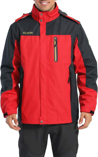 Wasserabweisende Funktionsjacke mit abnehmbarer Kapuze für Herren