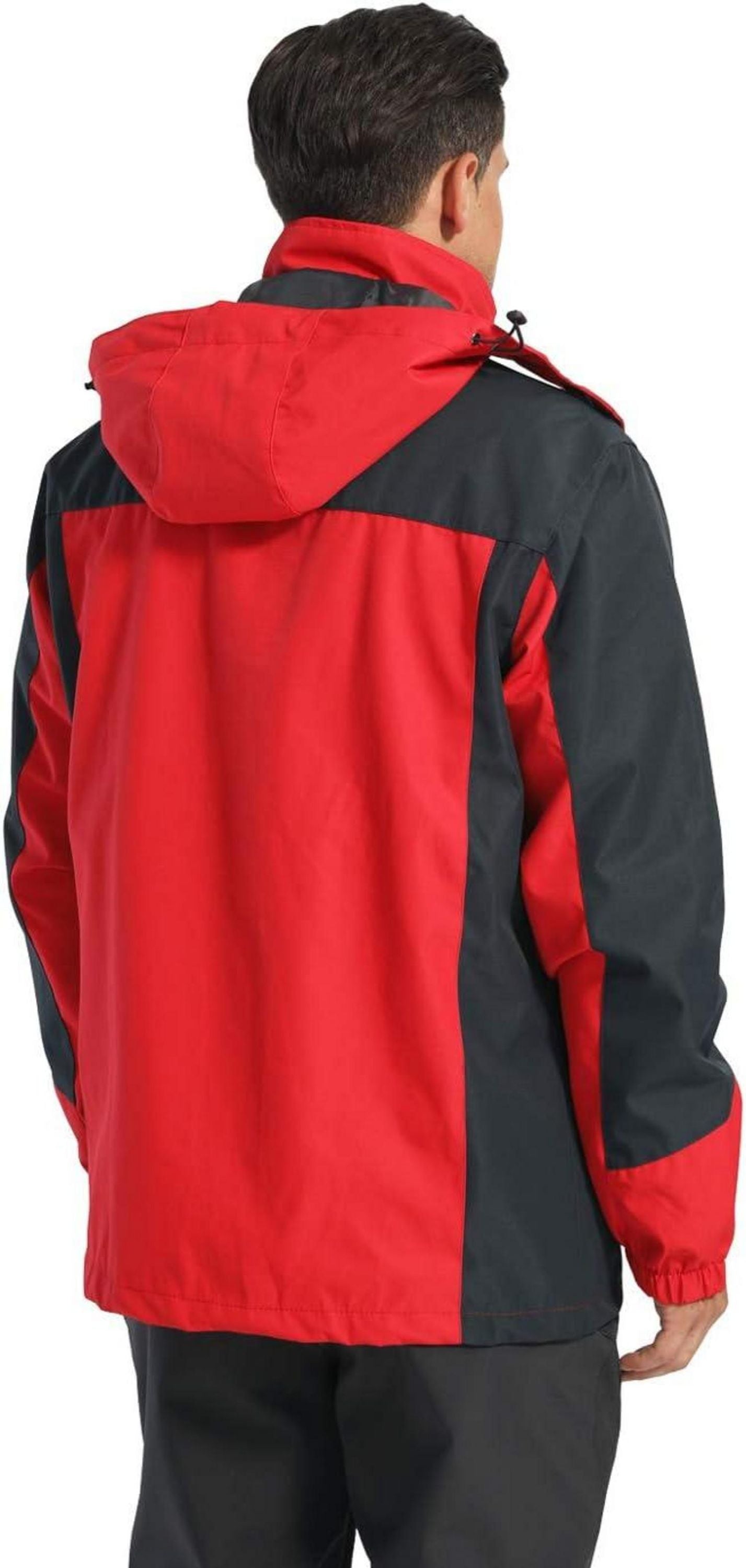 KEFITEVD Herren Softshelljacke abnehmbare Kapuze Outdoorjacke Denimblau