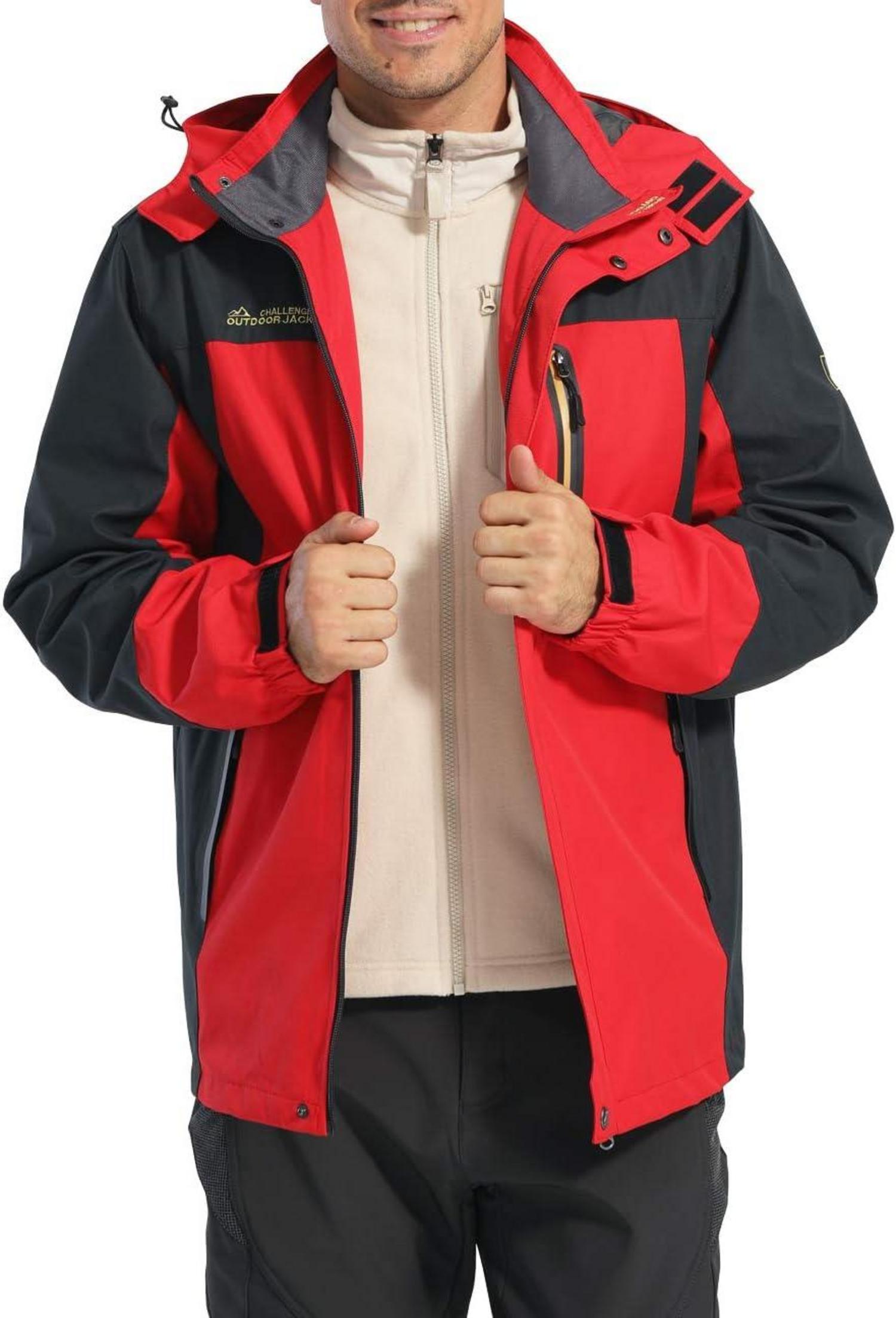 Wasserabweisende Herren Softshelljacke mit abnehmbarer Kapuze, Denimblau