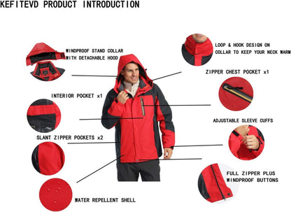 Softshelljacke Herren wasserabweisend mit abnehmbarer Kapuze