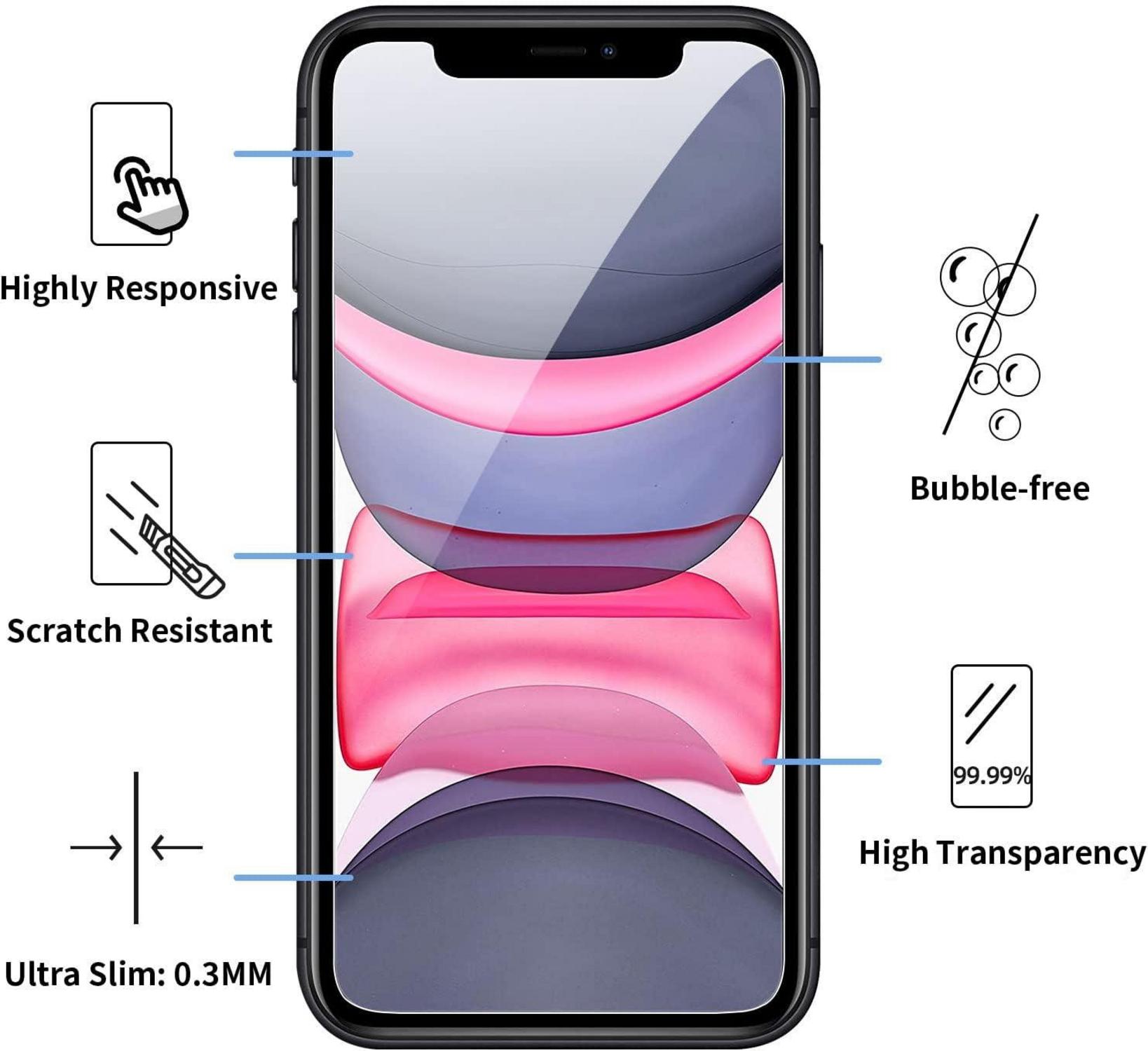 NEW'C iPhone 11 Mattschwarze Hülle + 2 Panzer Schutz Glas
