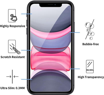 NEW'C iPhone 11 Mattschwarze Hülle + 2 Panzer Schutz Glas