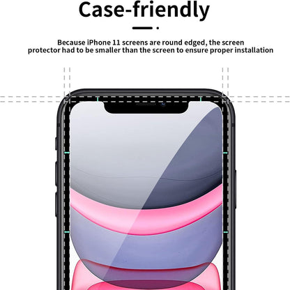 Schwarze Schutzhülle und Panzerglas für iPhone 11 - 2er Set