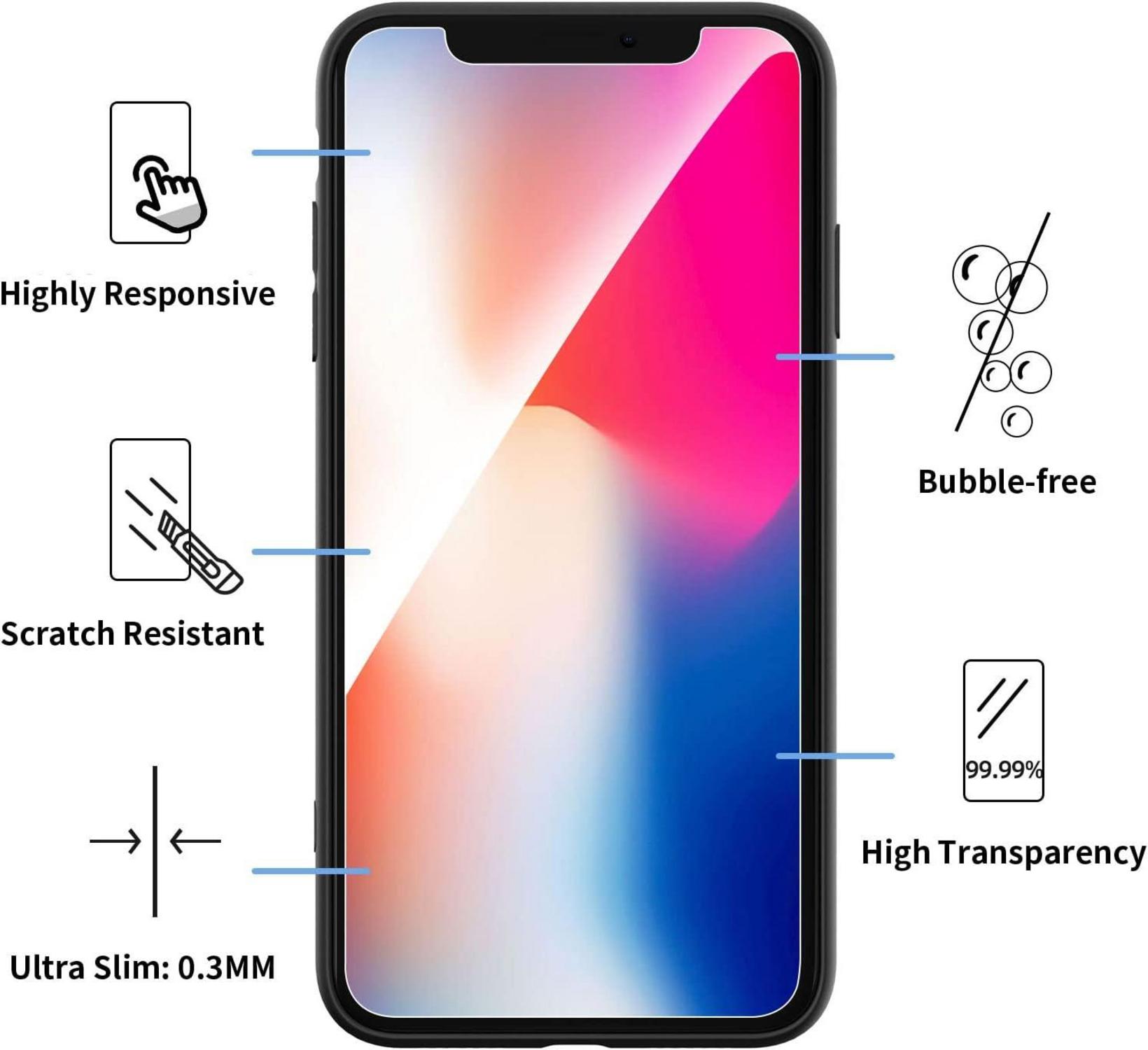 NEW'C iPhone X XS Hülle Schwarz + 2 Panzer Schutzglas