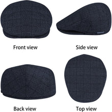 Schiebermütze Herren Sommer Grau Hut Flat Cap Verstellbar