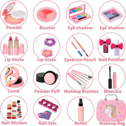 Kinder Make-Up Set Mädchen Schminkkoffer 25-teilig Pink