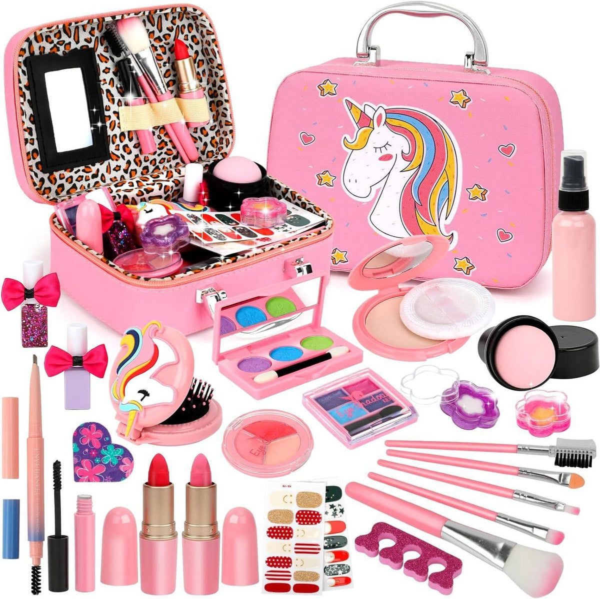 Kinderschminke Set Mädchen abwaschbar Schminkkoffer Spielzeug Makeup