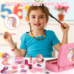 Kinderschminke Set Mädchen abwaschbar Schminkkoffer Spielzeug Makeup