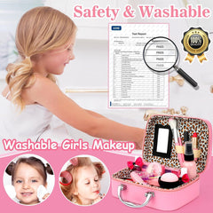 Kinderschminke Set Mädchen Waschbar Schminkkoffer Make Up Geburtstage Weihnachten für Mädchen 3-9 Jahre